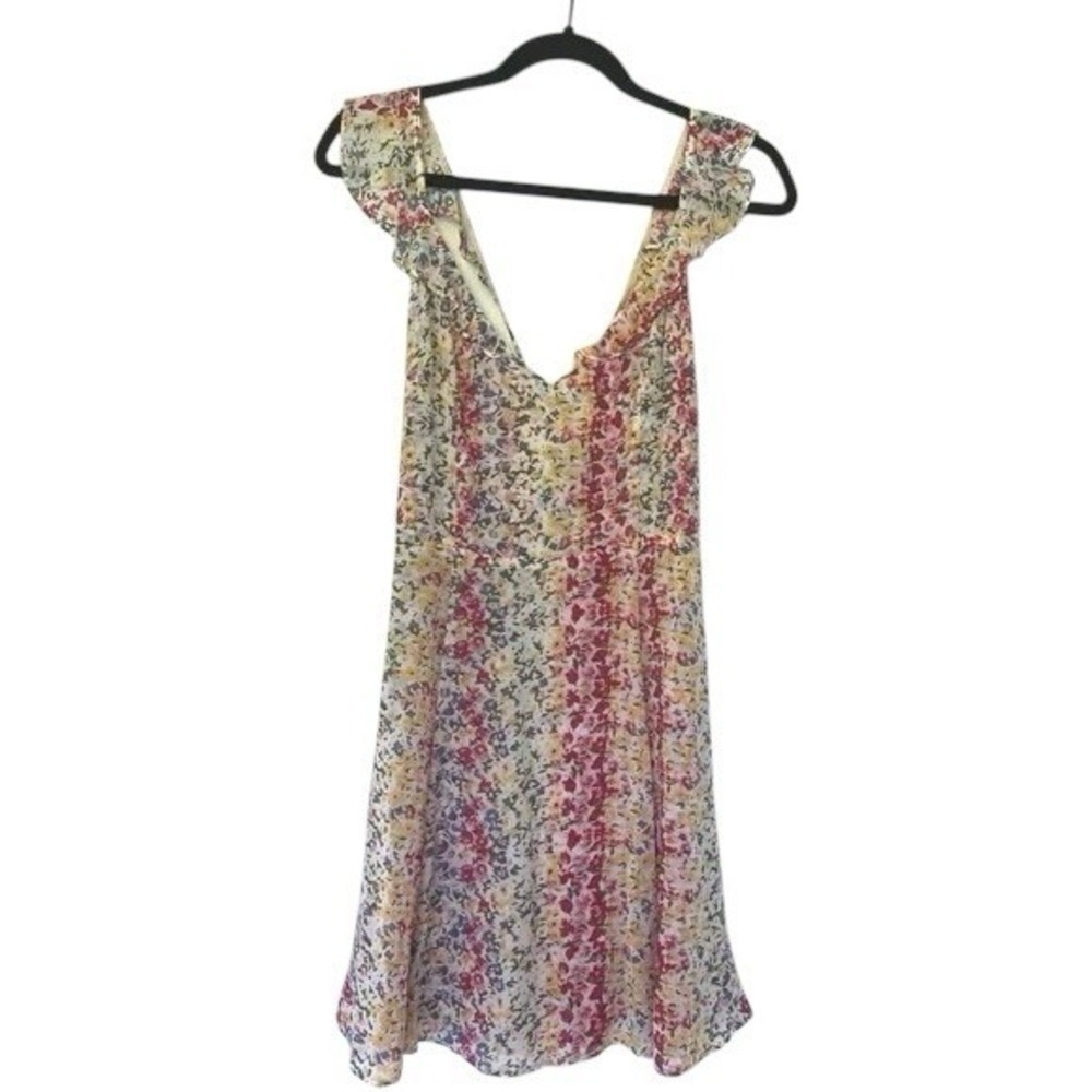 Reformation Issa Floral NEW Summer Ruffled Colorful Floral Mini Dress 4 Coquette